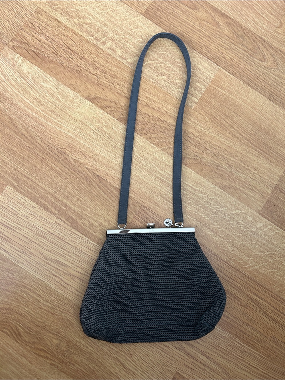 The Sak Black Woven Frame Shoulder Bag